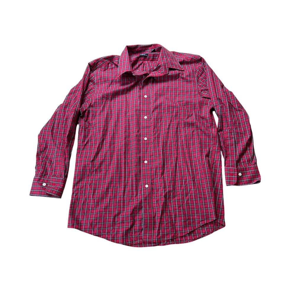 Lauren Ralph Lauren Men Size 32 Red Plaid Long Sleeve Button-Up